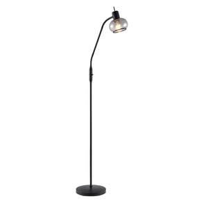Telbix Marbell Contemporary Standing Floor Lamp Light Metal Glass Black Smoke Matte