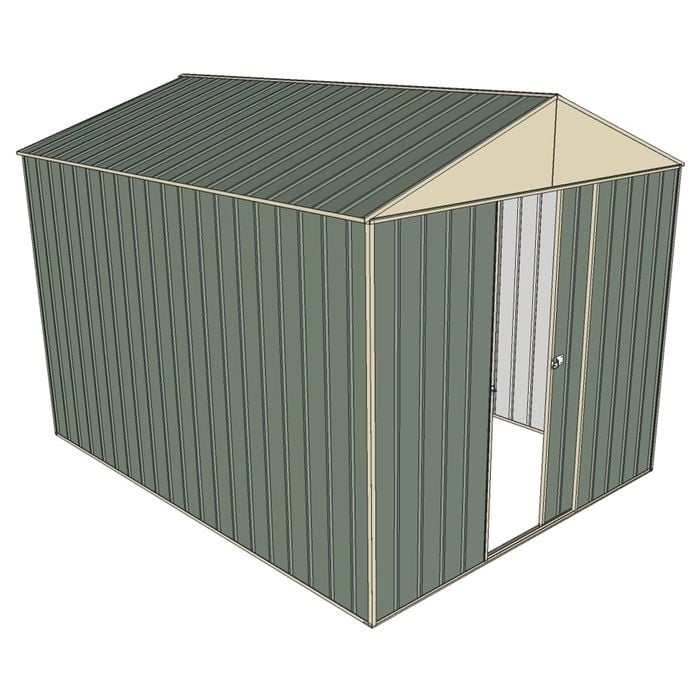 Build-a-Shed 2.3 x 3.0 x 2.3m Front Gable Single Sliding Door Shed - Green