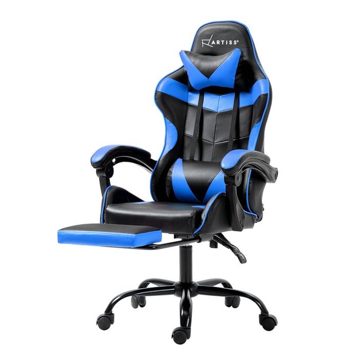 Artiss Office Chair Leather Gaming Study Work Blue