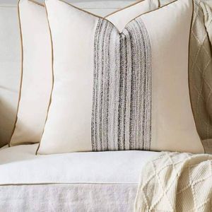 Gioia Casa 2-Pack Wabi Stripe Cushion Covers 45cm x 45cm - Oatmeal