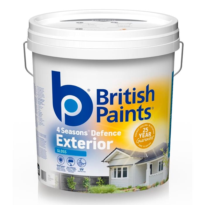 British Paints 4 Seasons Gloss White Exterior Paint - 15L