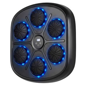 Costway Music Boxing Machine Wall Punching Gloves LED Light-Black