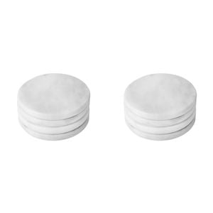 2x 4pc Davis & Waddell Nuvolo Marble Coaster Set Round Grey 10x10cm