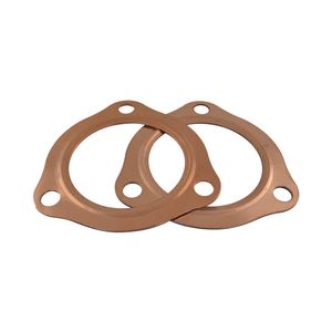 Embossed Copper Exhaust Collector Gaskets 2-1/2" ID, 3 Bolt Type Flange