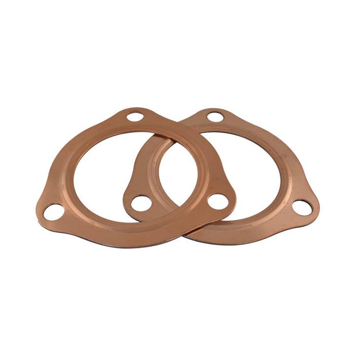Embossed Copper Exhaust Collector Gaskets 2-1/2" ID, 3 Bolt Type Flange