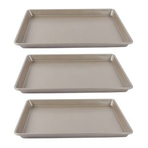3PK Urban Kitchen Rose Gold Baking Tray Durable Bakeware 38x25cm
