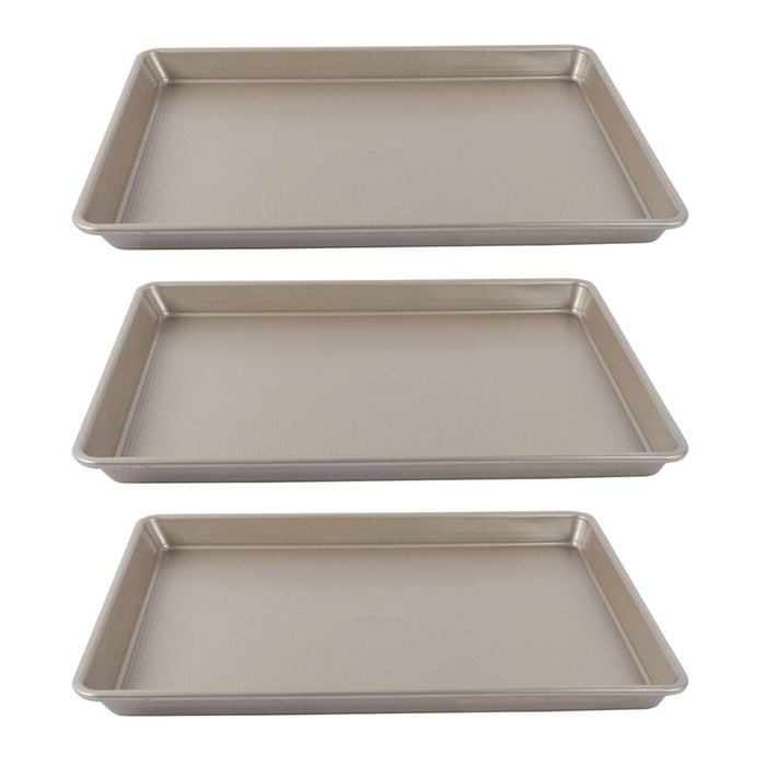 3PK Urban Kitchen Rose Gold Baking Tray Durable Bakeware 38x25cm