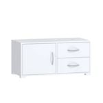 Practa Lowline TV Entertainment Unit Bundle - 2 Drawers 1 Door - White