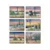 Cinnamon Cork Backed Coasters Set of 6 - Windmills & Water Tanks