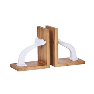 Amalfi Cyrus Whale Book End Natural & White 16x11x18cm
