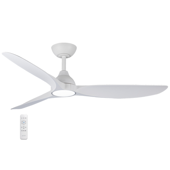 Four Seasons Living > Spartan 52" DC Smart Ceiling Fan with LED Light and Remote Control > White