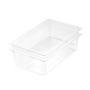 SOGA 1/1 GN Polycarbonate Food Pan 150mm Clear 2 Pack
