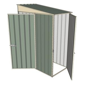 Build-a-Shed 1.5 x 0.8 x 2m Singled Hinged Door Skillion Shed with Single Hinged Side Door - Green