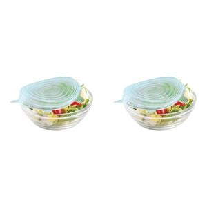 2x 2pc Appetito Reusable Silicone Food Covers Home Kitchen Cooking 25/28cm