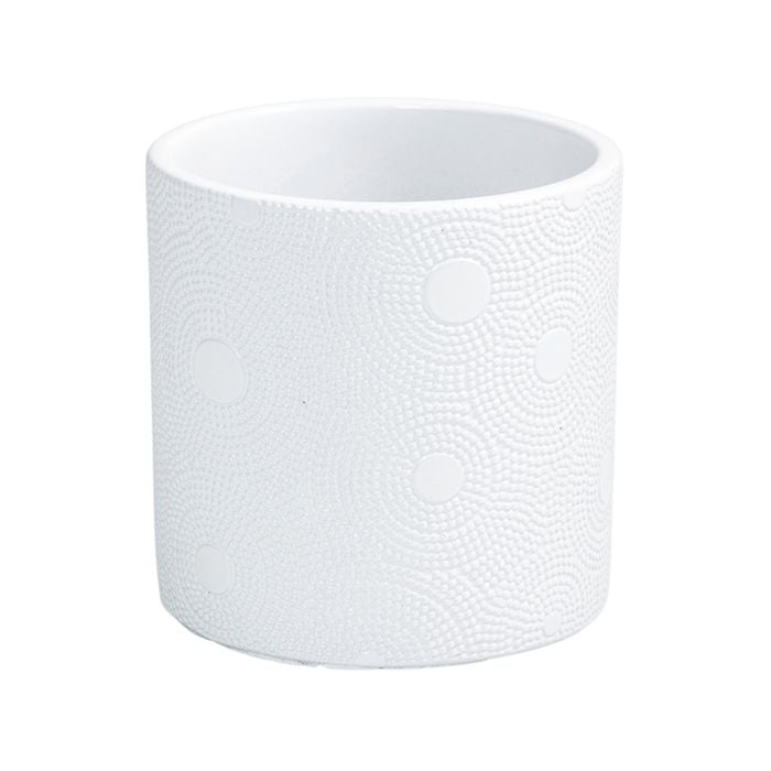 EDEN 11.5cm Gloss White Mono Indoor Ceramic Planter - 116mm