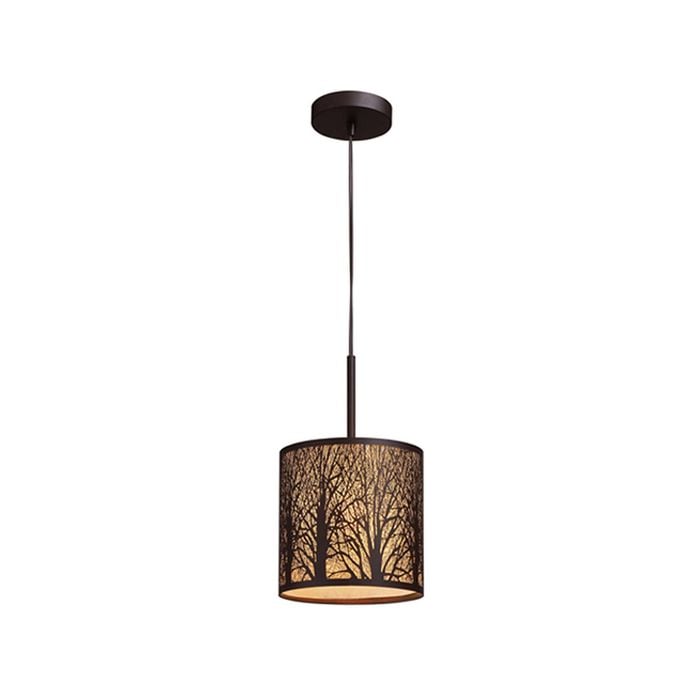 CLA Lighting AUTUMN Aged Bronze with Amber Lining Pendant - 20cm