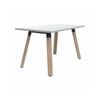 Olg Plantation Boardroom Table 4 Leg Solid Oak Frame White Top L1200mm X W600mm