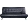 Sarantino 3 Seater Faux Leather Sofa Bed Couch Lounge Futon - Black