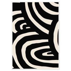 Galrie Stunning Modern Abstract Monochrome Line Art Print for Elegant Interior Home, Poster Only, A0 84 x 119cm (33 X 47inch)