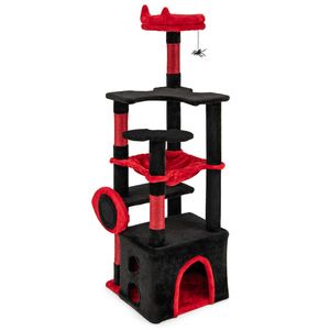Costway 133cm Gothic Cat Tree Tower w/Condo, Hammock & 2 Bat-shaped Platforms