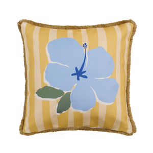 Mimosa 48cm x 48cm Resort Floral Stripe Butter Outdoor Cushion