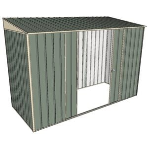 Build-A-Shed 1.2 x 3.0 x 2.0m Skillion Double Sliding Side Door Shed - Green