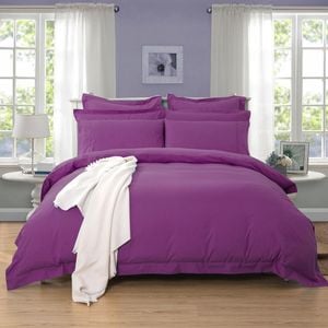 Fabric Fantastic 1000tc Tailored Queen Size Purple Quilt/doona/duvet Cover Set
