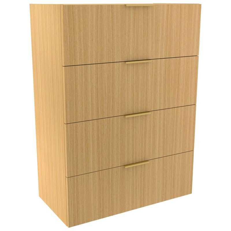 Lugna 1024 x 750 x 380mm Sand 4 Drawer Ready to Assemble Unit