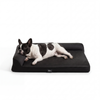 Petzly Dog Bed with L-Shaped Bolsters Removable Washable Cover Black Medium