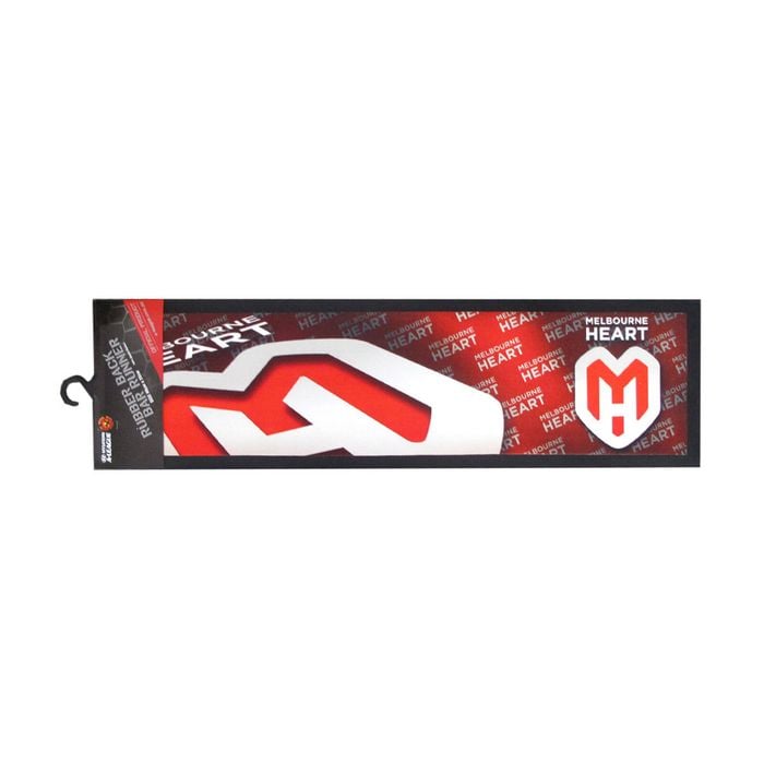 Bloomington A-League Melbourne Heart Rubber Back Bar Runner 25 x 89 cm