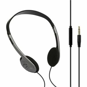 Verbatim Wired On-ear, Over-the-head Stereo Headset - Black, Grey - Binaural - Supra-aural - 32 Ohm