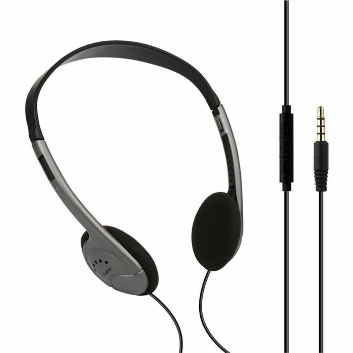 Verbatim Wired On-ear, Over-the-head Stereo Headset - Black, Grey - Binaural - Supra-aural - 32 Ohm