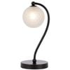 Telbix Felton Modern Table Desk Lamp Light Glass Metal Black Frost Matte