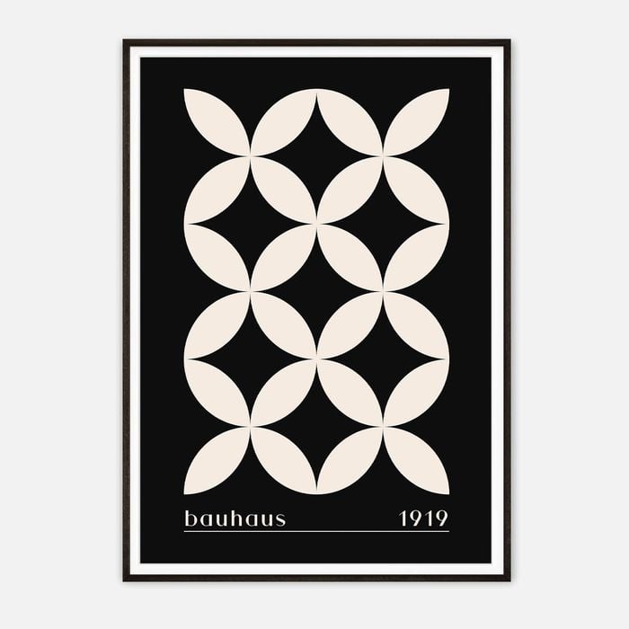 Galrie Bauhaus 1919 Geometric Abstract Art Print for Modern Decor, Black Frame, A1 60 x 84cm (23 x 33inch)