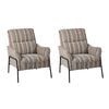 Oikiture Set of 2 Armchair Chenille Fabric Lounge Chair Accent Chair