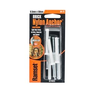 Ramset Nylon Anchor Countersunk 6.5 x 50mm 6pk