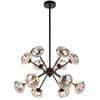 Telbix Varlin Contemporary Pendant Hanging Lamp Light Metal Glass Black Matte Mirror