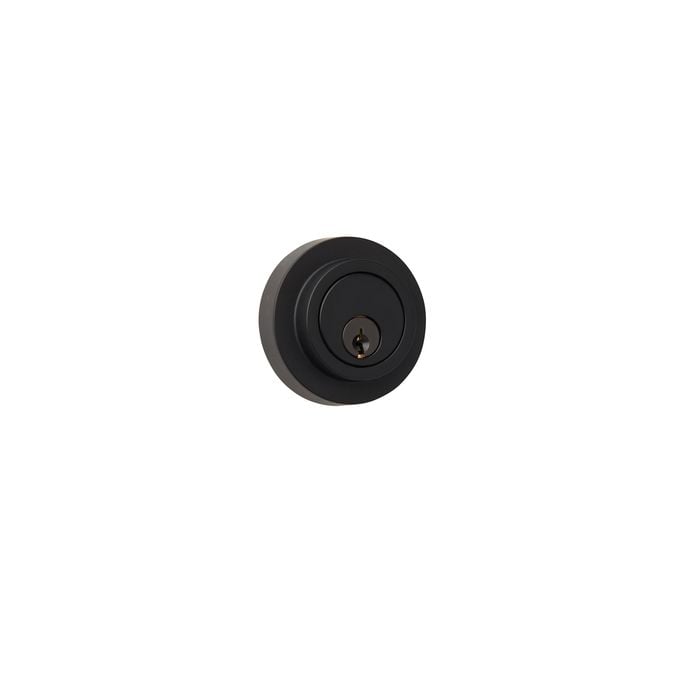 Delf Trade Matt Black Contemporary Round Double Cylinder Deadbolt