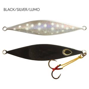 Black Magic Flipper Jig 100g Slow Pitch Fishing Jig Black/Silver/Lumo