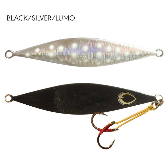 Black Magic Flipper Jig 100g Slow Pitch Fishing Jig Black/Silver/Lumo