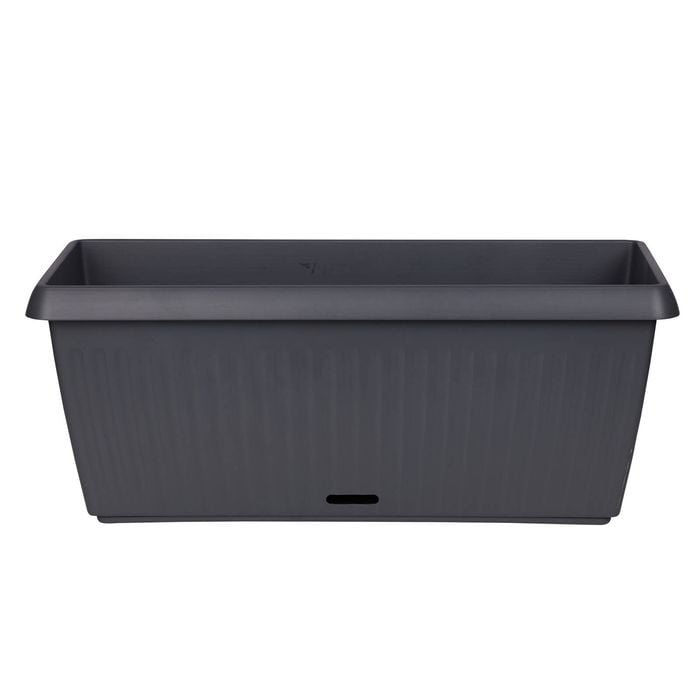 Northcote Pottery 46 x 18cm Charcoal Ribbed Self Watering Trough