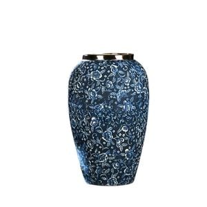 SOGA 30x19cm Floral Ceramic Vase – Blue