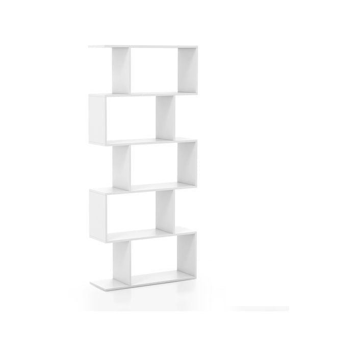Costway 5-Tier Display Bookshelf Cube Cabinet Rack White