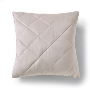 Dreamaker Haven Velvet Quilted Cushion Stone 50x50cm