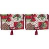 2PK LVD 34x180cm Polyester Vintage Christmas Table Runner Home/Kitchen Decor