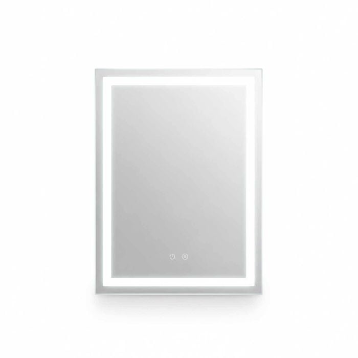 P&P Silver Rectangle LED Bathroom Mirror With Anti-Fog Touch Control 500x700mm