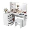 Artiss Dressing Table Corner Power Outlet White