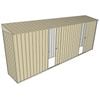 Build-a-Shed 0.8 x 5.2 x 2m Skillion Shed with Dual Single Sliding Side Doors - Cream