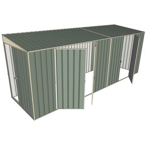 Build-a-Shed 1.5 x 5.2 x 2m Sliding Door Tunnel Shed with 3 Hinged Side Doors - Green