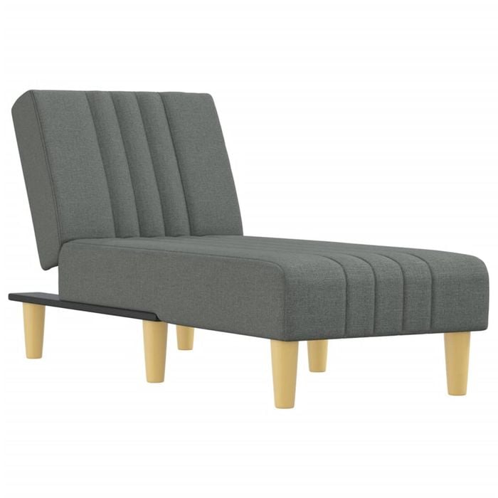 vidaXL Chaise Longue Reclining Chair Upholstered Lounge Sofa Dark Grey Fabric